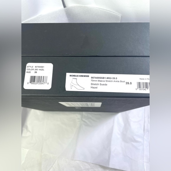 Nicholas Kirkwood Women’s Maeva Faux Pearl Stretch Booties. Color: Hazel. NWB. - Picture 16 of 16